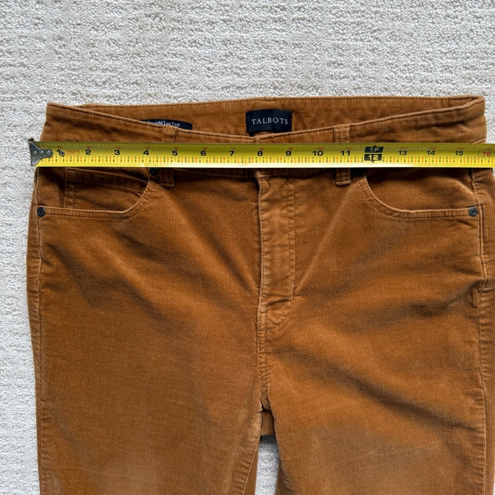 TALBOTS | Caramel Corduroy Straight Leg Pants Sz 6 - Picture 3 of 7